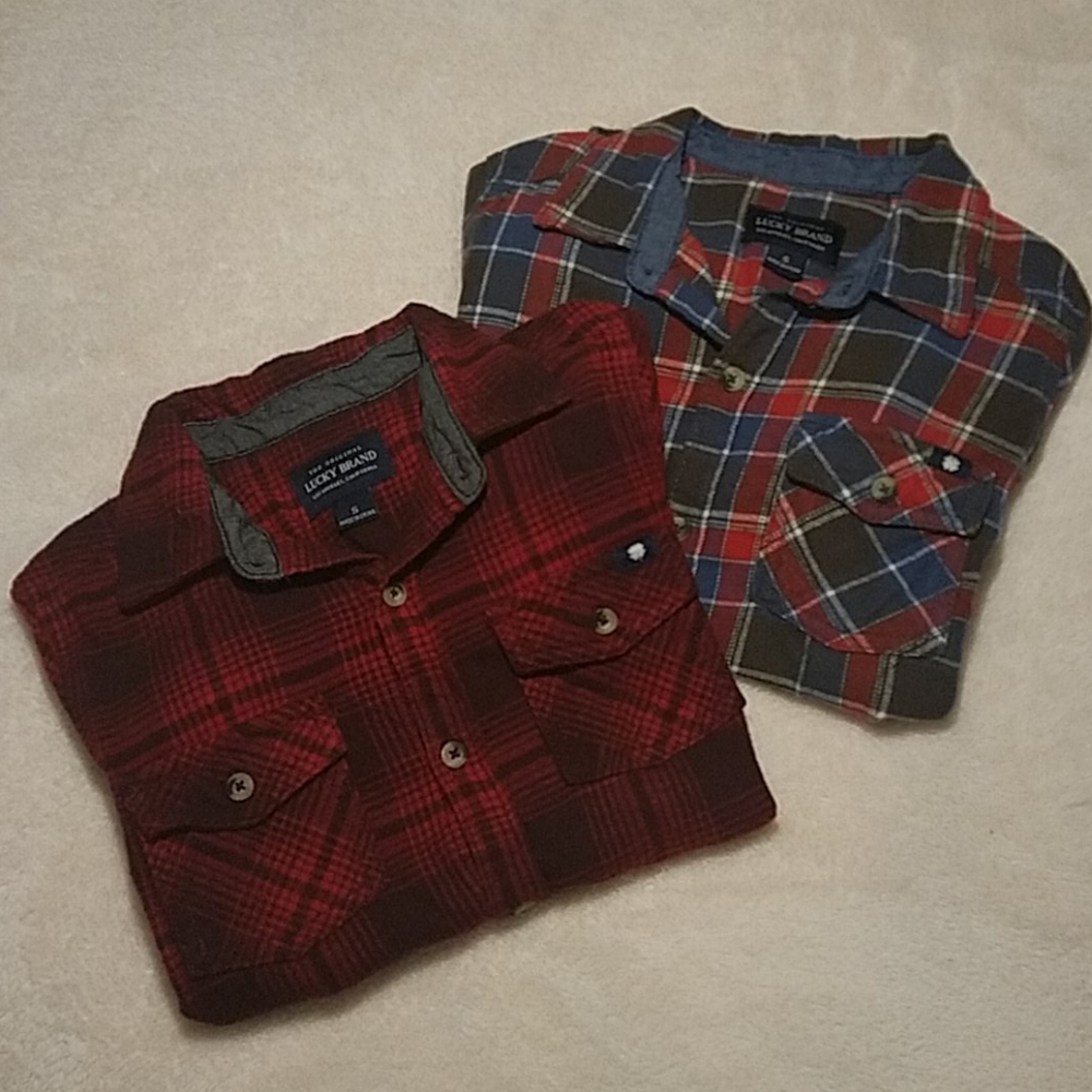 Lucky Brand Pair of Boys L/S Flannel Shirts